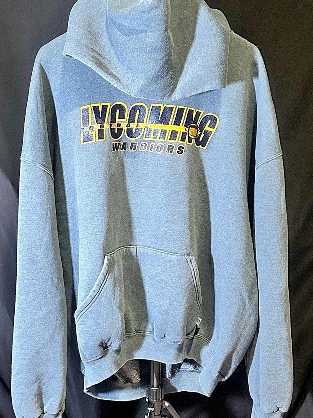 Vintage 90s Russell Athletic Lycoming College Warriors Hoodie XXL Faded